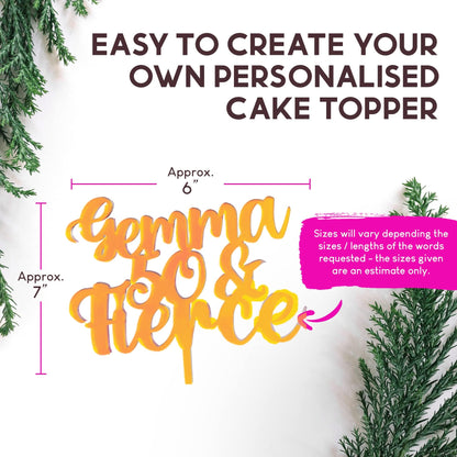 Acrylic Custom Cake Topper | Personalised Cake Toppers | Happy Birthday | Wedding Decoration Table Centre Piece Party Decoration | Strong 3mm Acrylic | Custom Cake Acrylic Topper by Display and Wonder