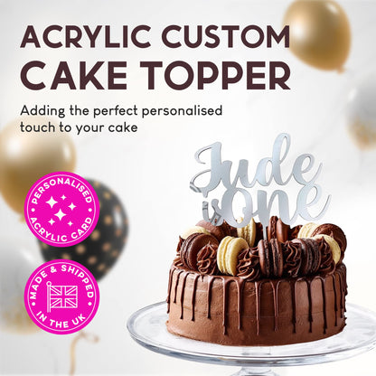 Acrylic Custom Cake Topper | Personalised Cake Toppers | Happy Birthday | Wedding Decoration Table Centre Piece Party Decoration | Strong 3mm Acrylic | Custom Cake Acrylic Topper by Display and Wonder