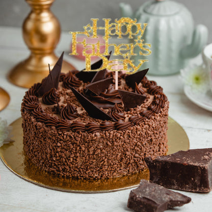 Happy Fathers Day Cake Topper Glitter Cardstock Toppers - (Happy Fathers Day GOLD 1)