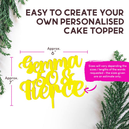 Acrylic Custom Cake Topper | Personalised Cake Toppers | Happy Birthday | Wedding Decoration Table Centre Piece Party Decoration | Strong 3mm Acrylic | Custom Cake Acrylic Topper by Display and Wonder