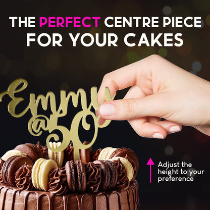 Acrylic Custom Cake Topper | Personalised Cake Toppers | Happy Birthday | Wedding Decoration Table Centre Piece Party Decoration | Strong 3mm Acrylic | Custom Cake Acrylic Topper by Display and Wonder