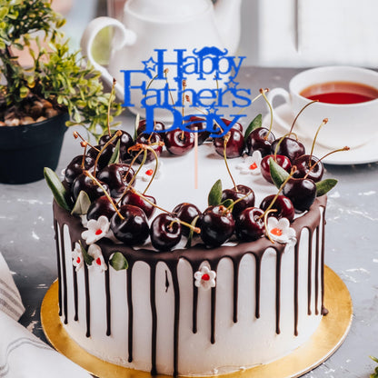 Happy Fathers Day Cake Topper Glitter Cardstock Toppers -