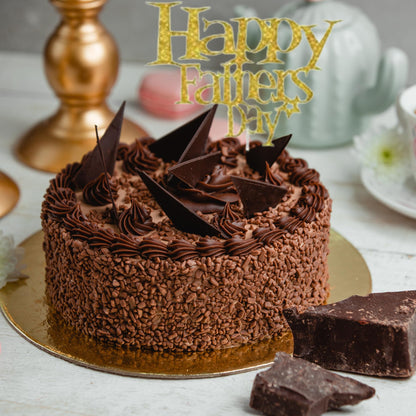 Happy Fathers Day Cake Topper Glitter Cardstock Toppers - (Happy Fathers Day GOLD 5)