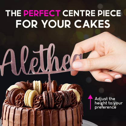 Acrylic Custom Cake Topper | Personalised Cake Toppers | Happy Birthday | Wedding Decoration Table Centre Piece Party Decoration | Strong 3mm Acrylic | Custom Cake Acrylic Topper by Display and Wonder