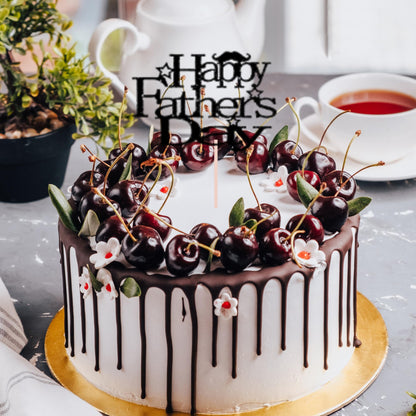 Happy Fathers Day Cake Topper Glitter Cardstock Toppers -