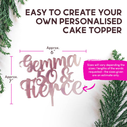 Acrylic Custom Cake Topper | Personalised Cake Toppers | Happy Birthday | Wedding Decoration Table Centre Piece Party Decoration | Strong 3mm Acrylic | Custom Cake Acrylic Topper by Display and Wonder