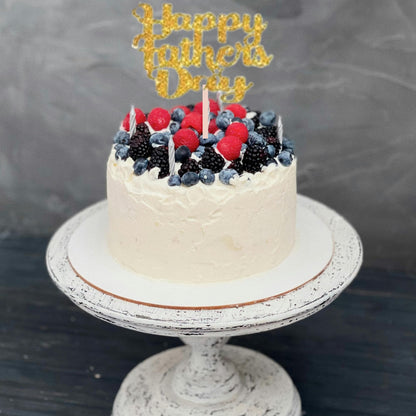 Happy Fathers Day Cake Topper Glitter Cardstock Toppers -