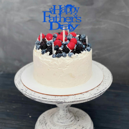 Happy Fathers Day Cake Topper Glitter Cardstock Toppers -