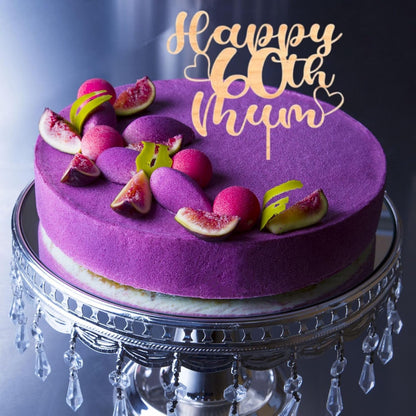 Custom Wooden Cake Topper - Happy Birthday Mum Personalised with any Name and age by DISPLAY AND WONDER