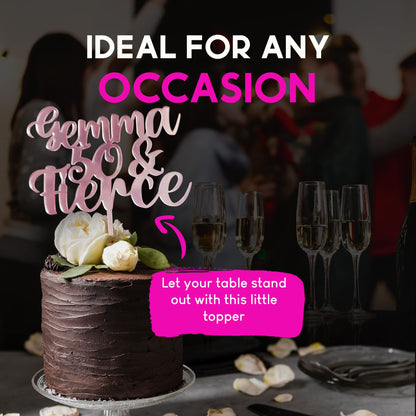 Acrylic Custom Cake Topper | Personalised Cake Toppers | Happy Birthday | Wedding Decoration Table Centre Piece Party Decoration | Strong 3mm Acrylic | Custom Cake Acrylic Topper by Display and Wonder