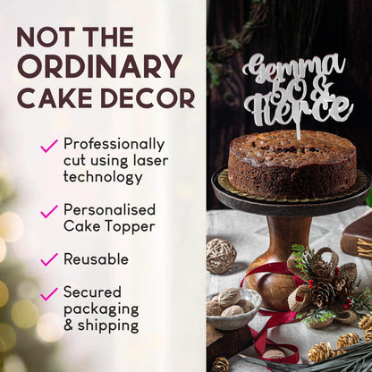 Acrylic Custom Cake Topper | Personalised Cake Toppers | Happy Birthday | Wedding Decoration Table Centre Piece Party Decoration | Strong 3mm Acrylic | Custom Cake Acrylic Topper by Display and Wonder