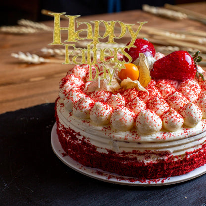 Happy Fathers Day Cake Topper Glitter Cardstock Toppers - (Happy Fathers Day GOLD 5)