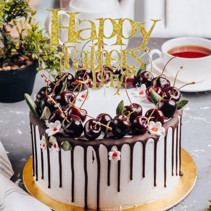 Happy Fathers Day Cake Topper Glitter Cardstock Toppers - (Happy Fathers Day GOLD 5)