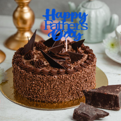 Happy Fathers Day Cake Topper Glitter Cardstock Toppers - (Happy Fathers Day TRANQUILLITY BLUE 4)