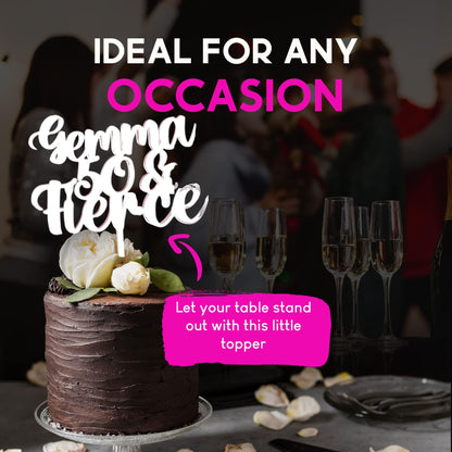 Acrylic Custom Cake Topper | Personalised Cake Toppers | Happy Birthday | Wedding Decoration Table Centre Piece Party Decoration | Strong 3mm Acrylic | Custom Cake Acrylic Topper by Display and Wonder