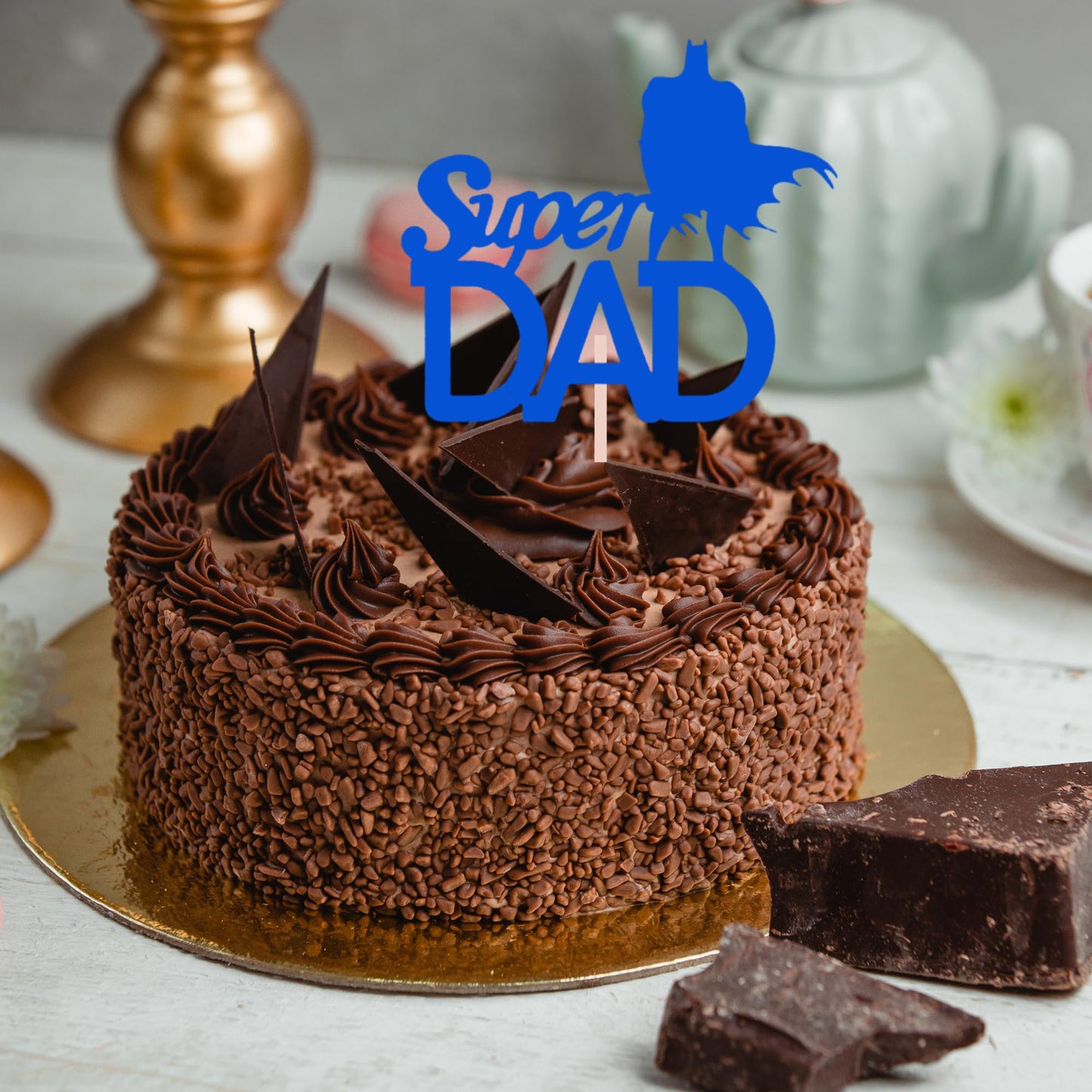 Happy Fathers Day Cake Topper Glitter Cardstock Toppers -