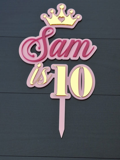 Personalised Double Layer 5 Inches Acrylic Cake Topper – DISPLAY & WONDER