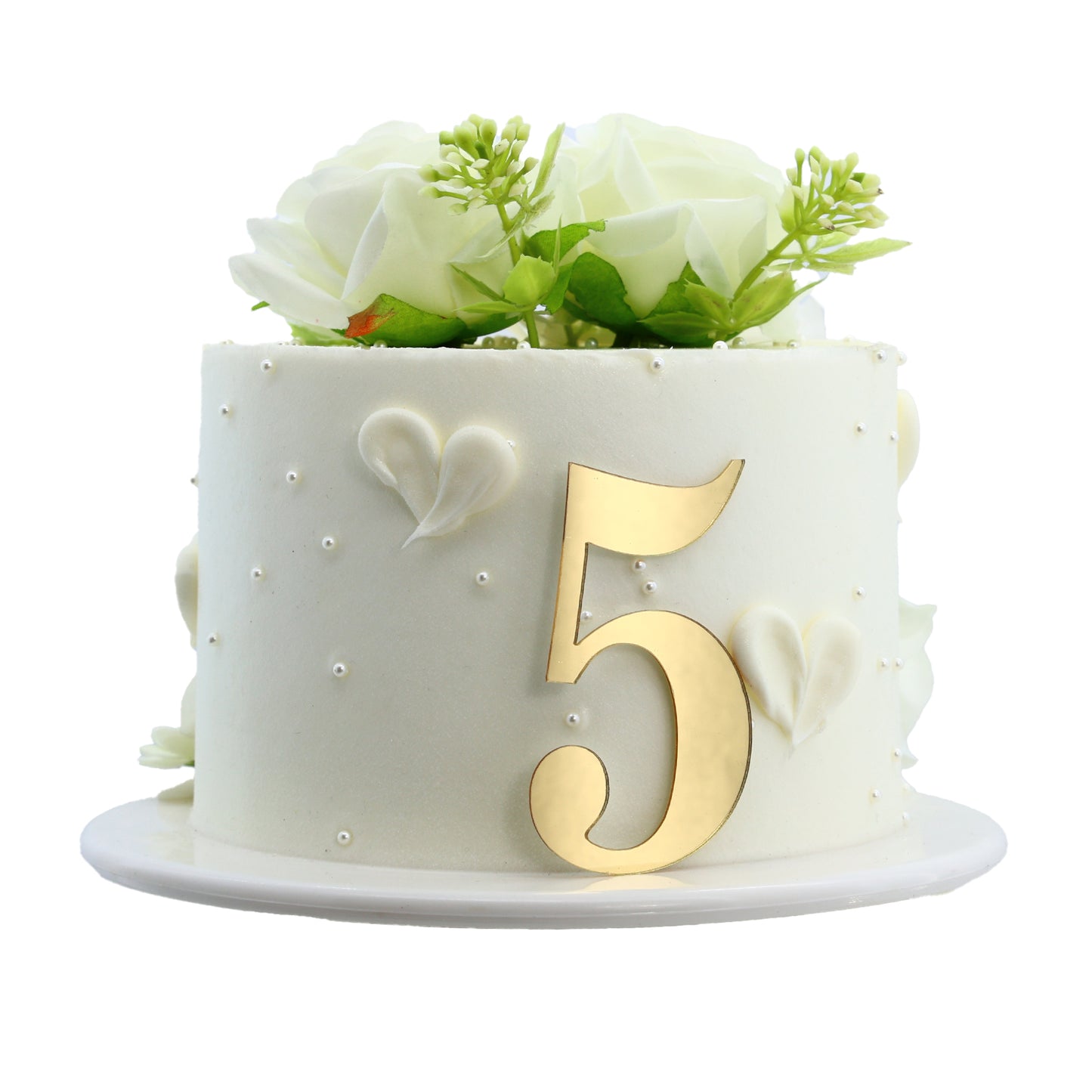 20pcs Golden Mirror Acrylic Number Cake Toppers (0–9) – Birthday & Anniversary Decoration