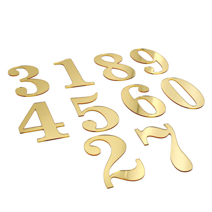 20pcs Golden Mirror Acrylic Number Cake Toppers (0–9) – Birthday & Anniversary Decoration