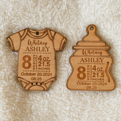 Personalized Baby Birth Stat Ornament | Baby’s First Christmas Keepsake | Custom Baby Announcement Gift - Display & Wonder (Copy)