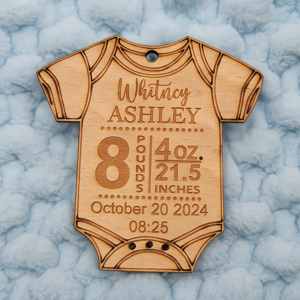 Personalized Baby Birth Stat Ornament | Baby’s First Christmas Keepsake | Custom Baby Announcement Gift - Display & Wonder (Copy)