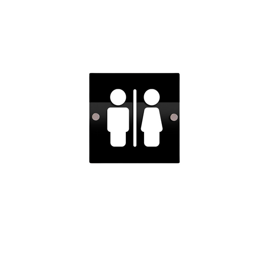 Wall & Door Toilet Signs | Black Acrylic with Raised 3D Numbers - DISPLAY & WONDER