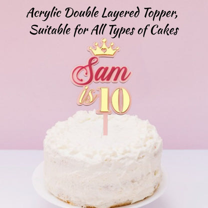 Personalised Double Layer 5 Inches Acrylic Cake Topper – DISPLAY & WONDER