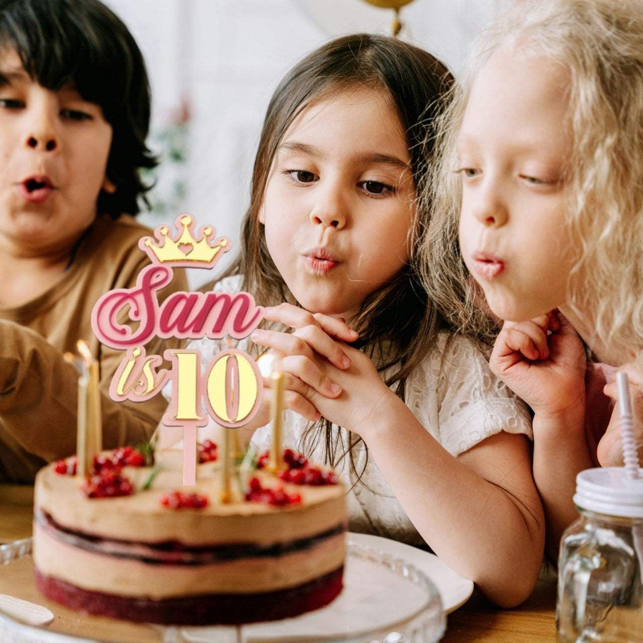 Personalised Double Layer 5 Inches Acrylic Cake Topper – DISPLAY & WONDER