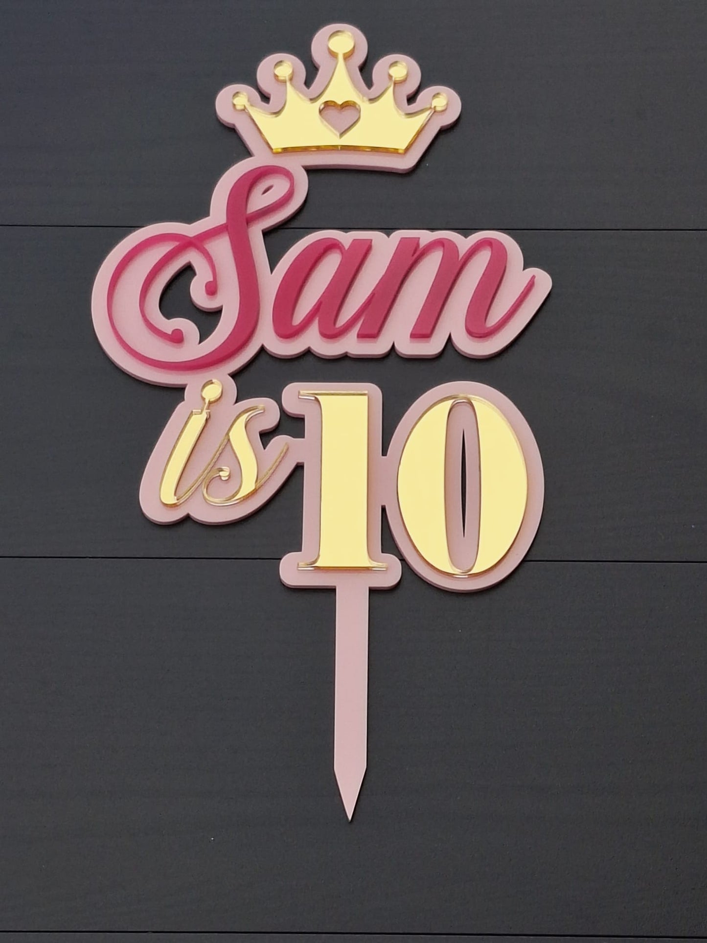Personalised Double Layer 6 Inches Acrylic Cake Topper – DISPLAY & WONDER