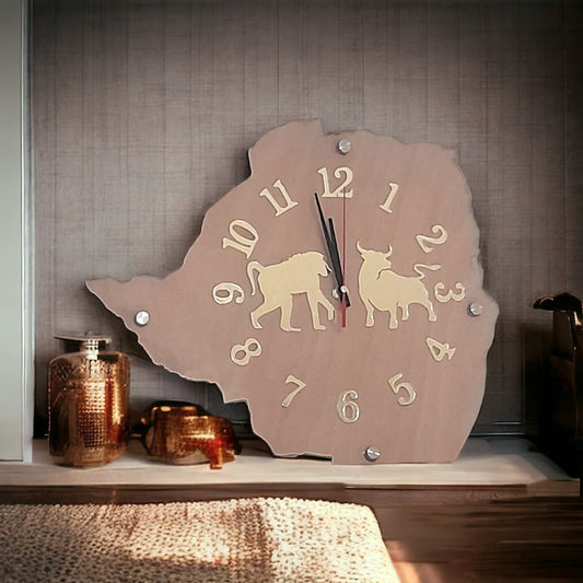DISPLAY & WONDER Zimbabwe Map with Couple’s Totems | Personalised Mirror Acrylic Plaque