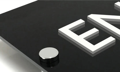 Black Acrylic Sign with 3D Lettering – Way Finder &amp; Building Wall Sign