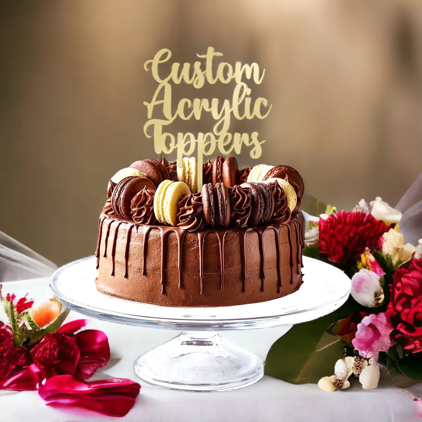 Custom Acrylic Cake Topper with Name – Personalised for All Occasions | DISPLAY & WONDE
