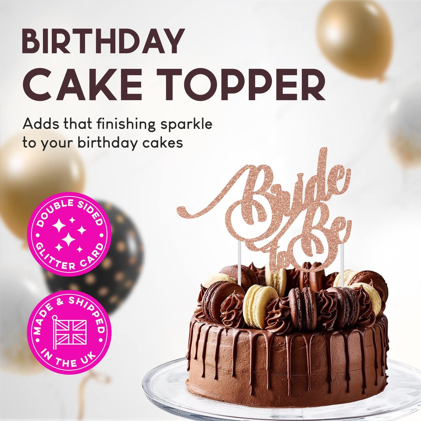 Bride To Be Cake Topper - Wedding Bridal Shower - Hen Party Bachelorette Parties Decoration - Cake Toppers by 3 LITTLE DESSERTS