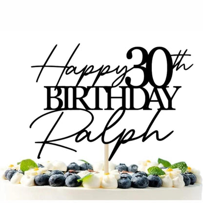 Happy 60th Birthday Cake Topper Custom Cake Decoration with Any Name Age MultiColored Glitter Cake Topper 50th 60th Party Supplies