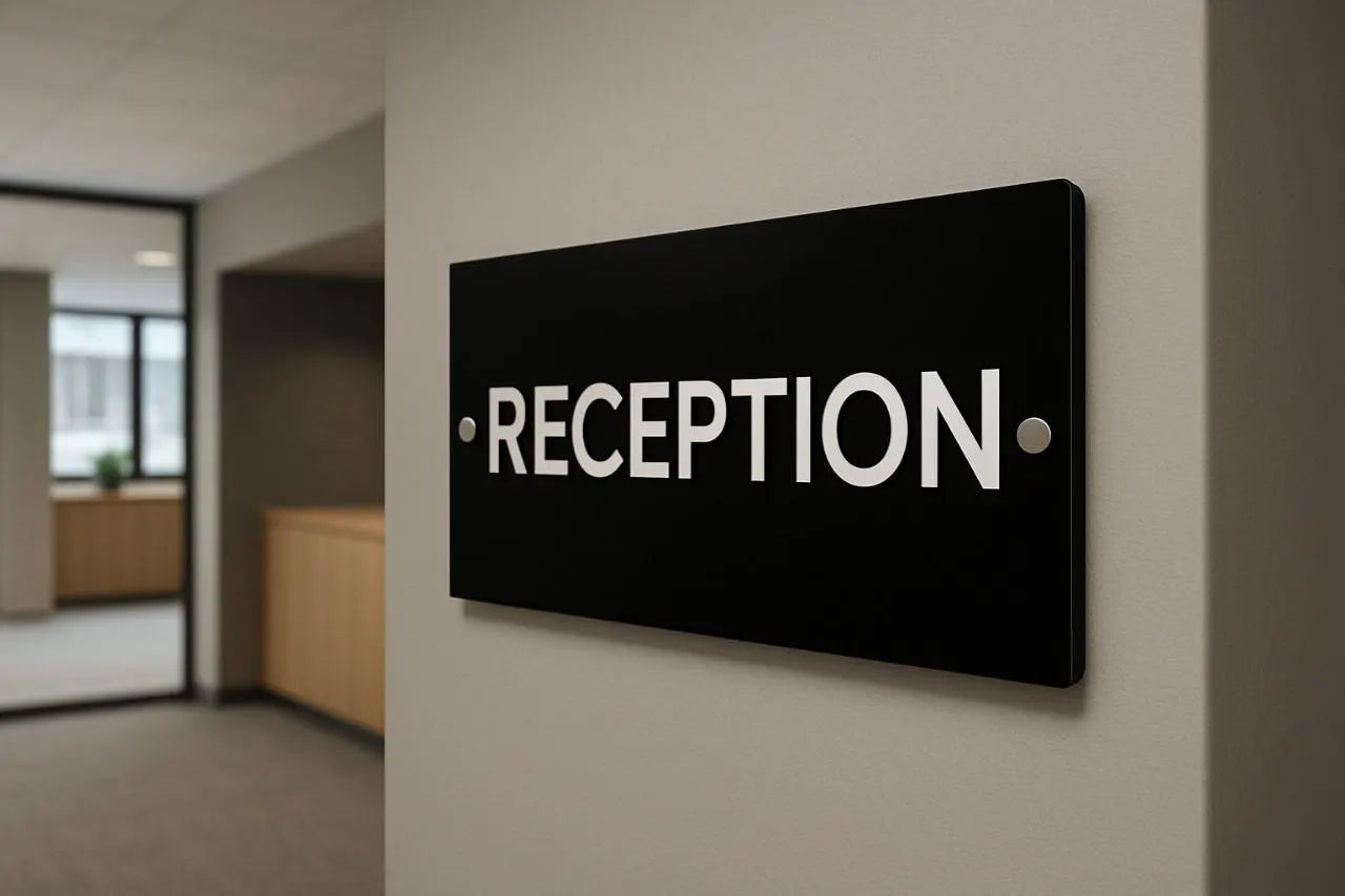 Black Acrylic Sign with 3D Lettering – Way Finder &amp; Building Wall Sign