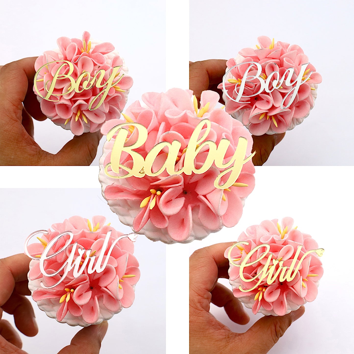 Boy or Girl Gender Reveal Cake Topper Set