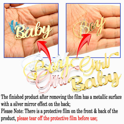 Boy or Girl Gender Reveal Cake Topper Set